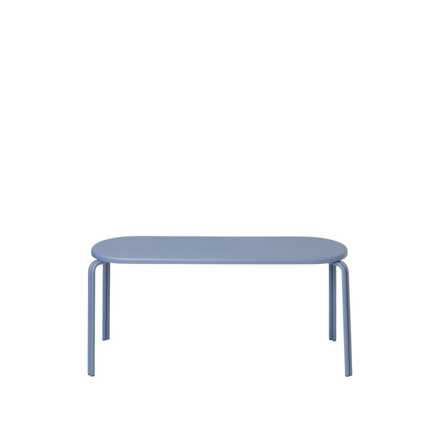 BROSTE COPENHAGEN Oda Bank, rechteckig – blaues Eschenfurnier und Stahl (110 x 36)