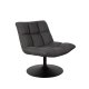DUTCHBONE Bar-Loungesessel - dunkelgraues Polyester und schwarzer Stahl