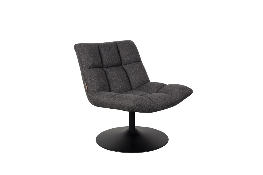 DUTCHBONE Bar-Loungesessel - dunkelgraues Polyester und schwarzer Stahl