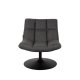 DUTCHBONE Bar-Loungesessel - dunkelgraues Polyester und schwarzer Stahl