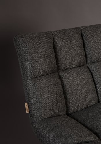 DUTCHBONE Bar-Loungesessel - dunkelgraues Polyester und schwarzer Stahl