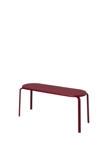 BROSTE COPENHAGEN Oda Bank, rechteckig – rotbraunes Eschenfurnier und Stahl (110x36)