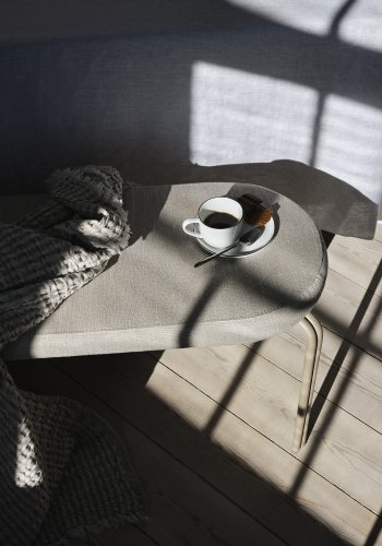 BROSTE COPENHAGEN Oda Bank, rechteckig – grauer Stoff (110x36)