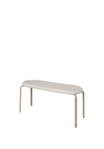 BROSTE COPENHAGEN Oda Bank, rechteckig – grauer Stoff (110x36)