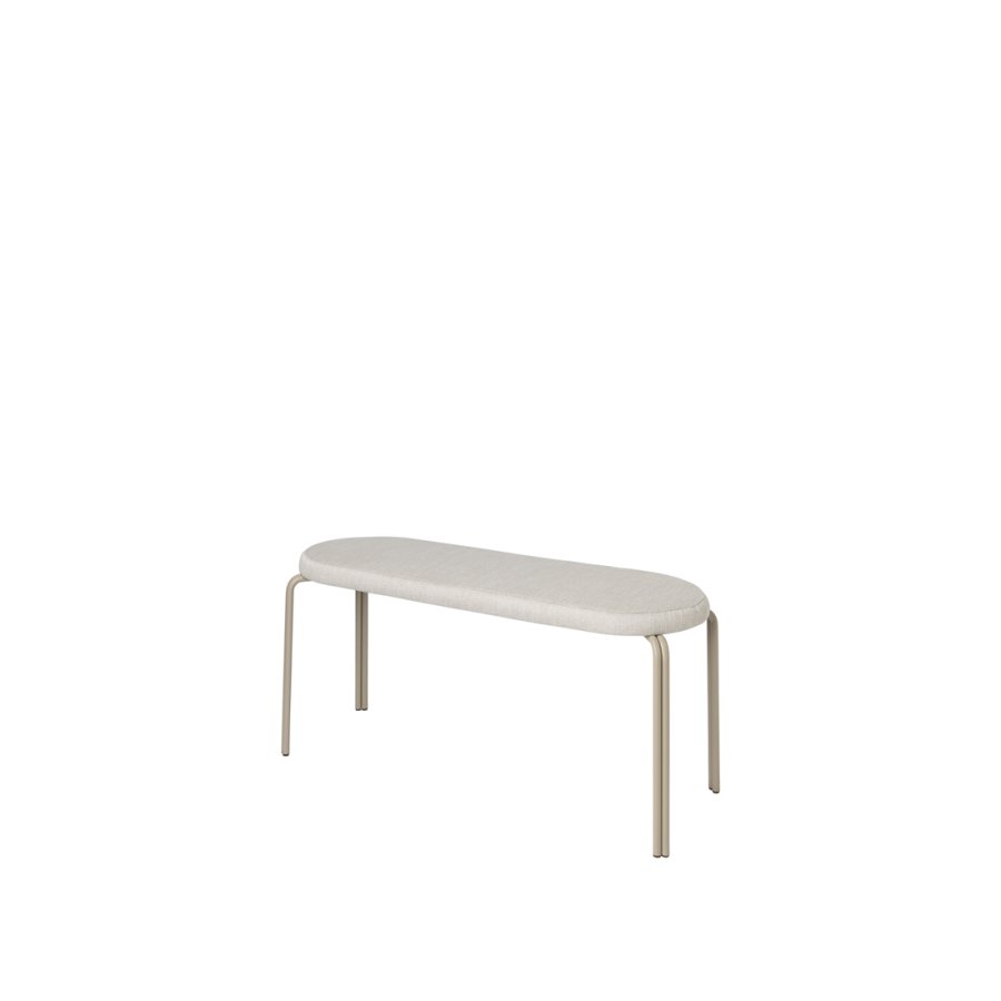 BROSTE COPENHAGEN Oda Bank, rechteckig – grauer Stoff (110x36)