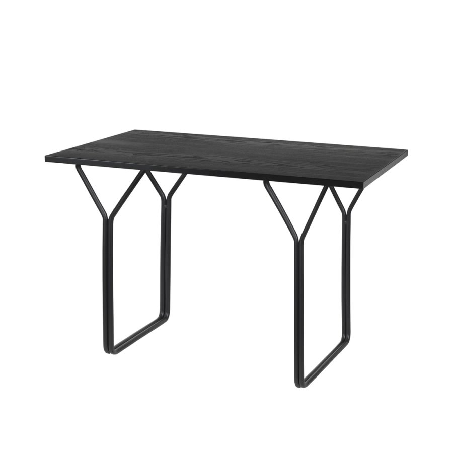 BROSTE COPENHAGEN Berit skrivebord, rektangulrt - svart ask finer og sort stl (120x60)