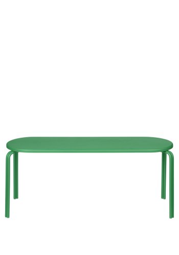 BROSTE COPENHAGEN Oda Bank, rechteckig – grünes Eschenfurnier und Stahl (110x36)