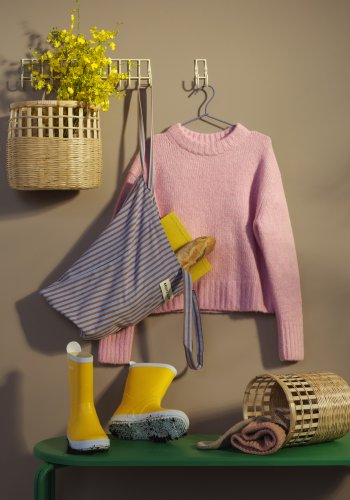 BROSTE COPENHAGEN Oda Bank, rechteckig – grünes Eschenfurnier und Stahl (110x36)