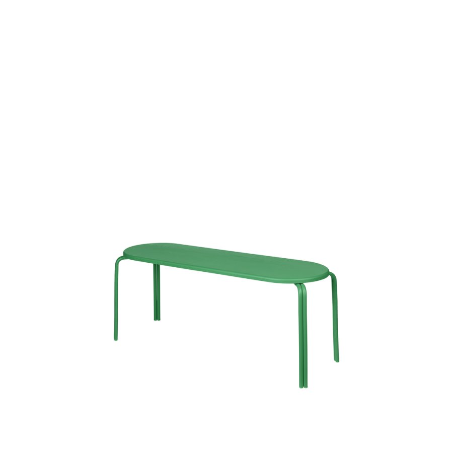 BROSTE COPENHAGEN Oda Bank, rechteckig – grünes Eschenfurnier und Stahl (110x36)