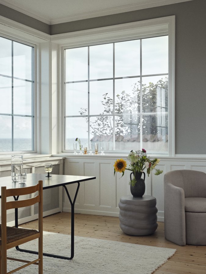 BROSTE COPENHAGEN Berit spisebord, rektangulrt - sort ask finer og sort stl (180x80)