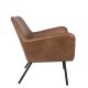 WHITE LABEL LIVING Bon loungestol, med armlener - brunt kunstskinn og metall