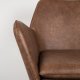 WHITE LABEL LIVING Bon loungestol, med armlener - brunt kunstskinn og metall