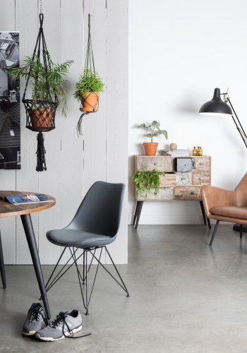 WHITE LABEL LIVING Bon loungestol, med armlener - brunt kunstskinn og metall