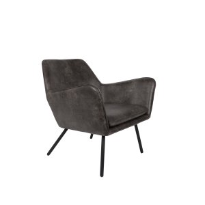 WHITE LABEL LIVING Lounge Chair Bon Dark Grey