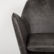 WHITE LABEL LIVING Bon loungestol, med armlener - mrkegrtt kunstskinn og metall