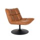 DUTCHBONE Bar-Loungesessel - braunes PU und schwarzer Stahl
