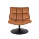DUTCHBONE Bar-Loungesessel - braunes PU und schwarzer Stahl