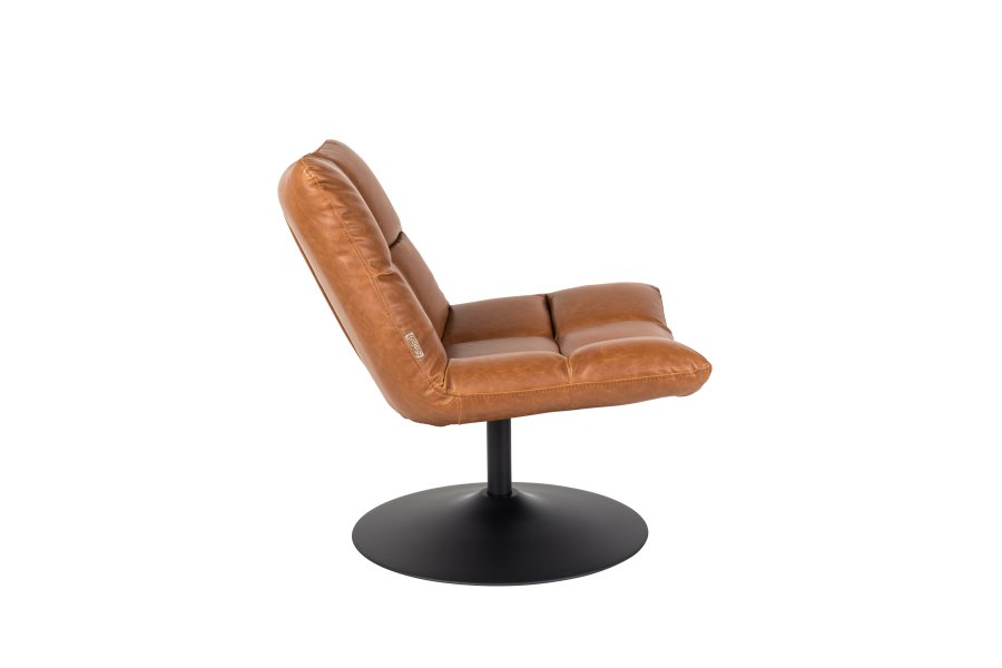 DUTCHBONE Bar-Loungesessel - braunes PU und schwarzer Stahl