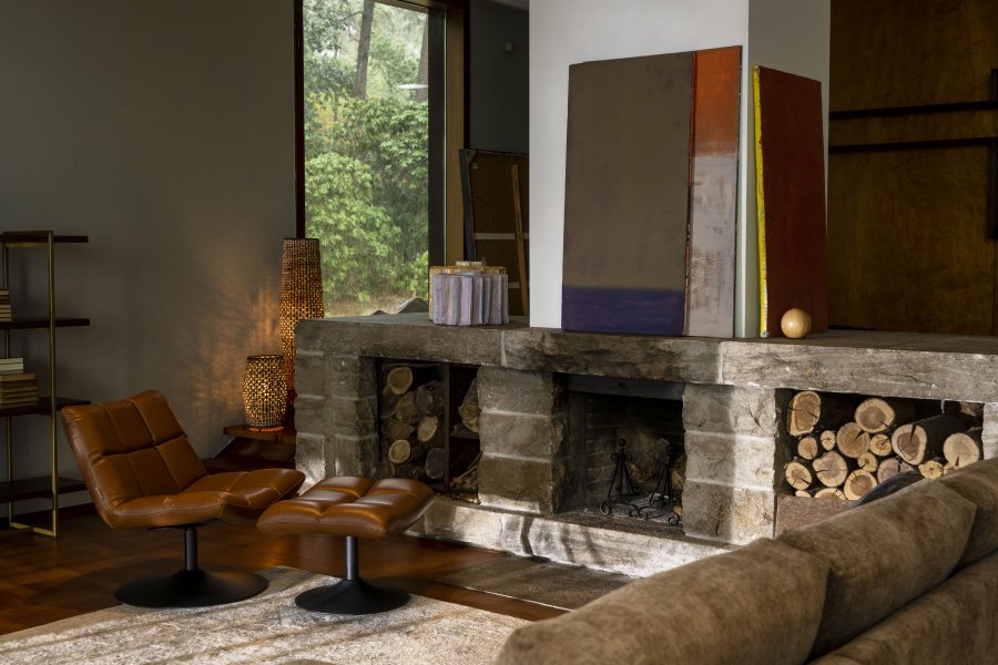 DUTCHBONE Bar-Loungesessel - braunes PU und schwarzer Stahl