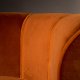 DUTCHBONE Flower Loungesessel mit Armlehnen – orangefarbener Samtstoff und schwarzer Stahl