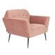 DUTCHBONE Kate Loungesessel, mit Armlehnen – rosafarbenes Polyester und schwarzes Eisen