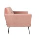 DUTCHBONE Kate Loungesessel, mit Armlehnen – rosafarbenes Polyester und schwarzes Eisen