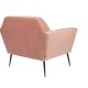 DUTCHBONE Kate Loungesessel, mit Armlehnen – rosafarbenes Polyester und schwarzes Eisen