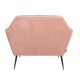 DUTCHBONE Kate Loungesessel, mit Armlehnen – rosafarbenes Polyester und schwarzes Eisen