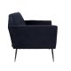 DUTCHBONE Kate Loungesessel, mit Armlehnen – tiefblaues Tonpolyester und schwarzes Eisen