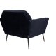 DUTCHBONE Kate Loungesessel, mit Armlehnen – tiefblaues Tonpolyester und schwarzes Eisen