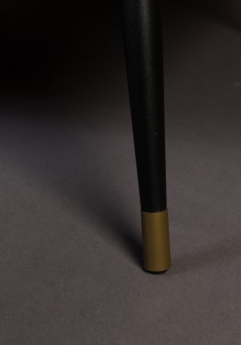 DUTCHBONE Kate Loungesessel, mit Armlehnen – tiefblaues Tonpolyester und schwarzes Eisen