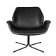 ZUIVER Nikki lenestol, med armlener - sort PU og stl