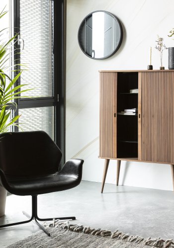 ZUIVER Nikki lenestol, med armlener - sort PU og stl