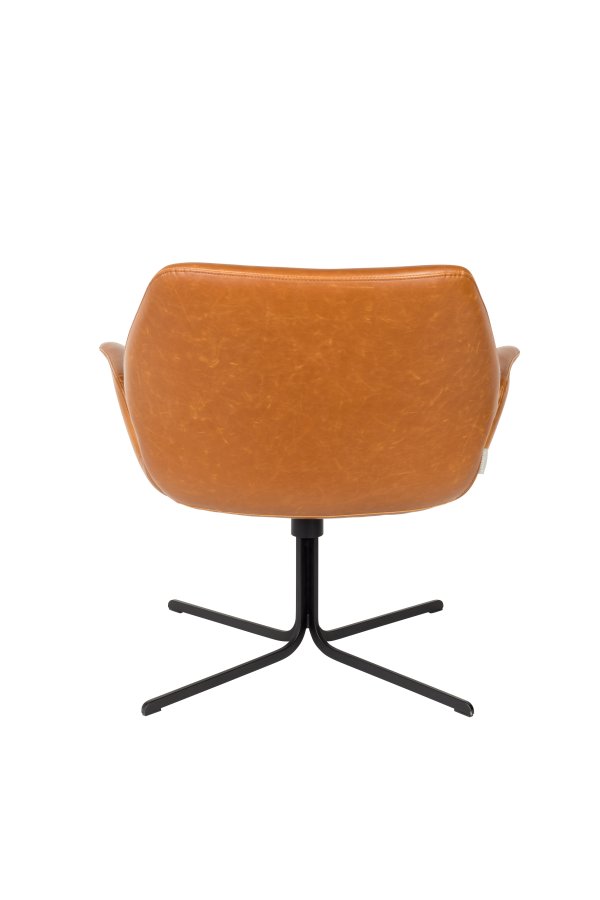 ZUIVER Nikki lenestol, med armlener - brun PU og stl