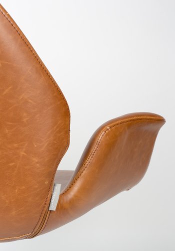 ZUIVER Nikki lenestol, med armlener - brun PU og stl