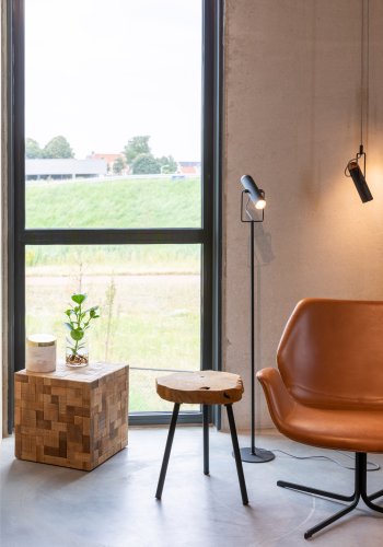 ZUIVER Nikki lenestol, med armlener - brun PU og stl