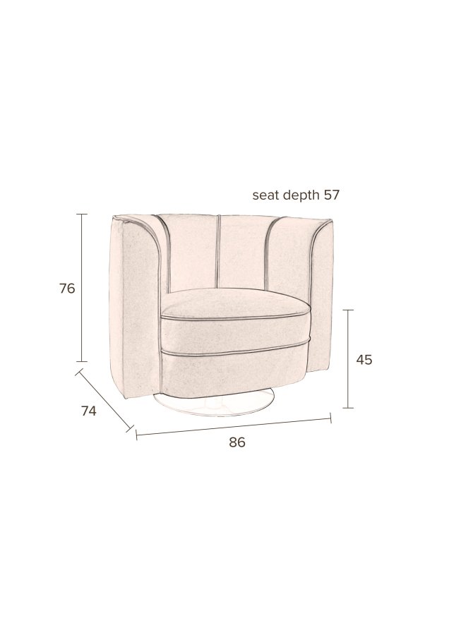 DUTCHBONE Flower Loungesessel mit Armlehnen – grüner Polyestersamt und schwarzer Stahl