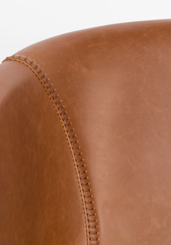 ZUIVER Feston lenestol, med armlener - brun PU og stl