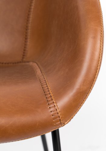 ZUIVER Feston lenestol, med armlener - brun PU og stl