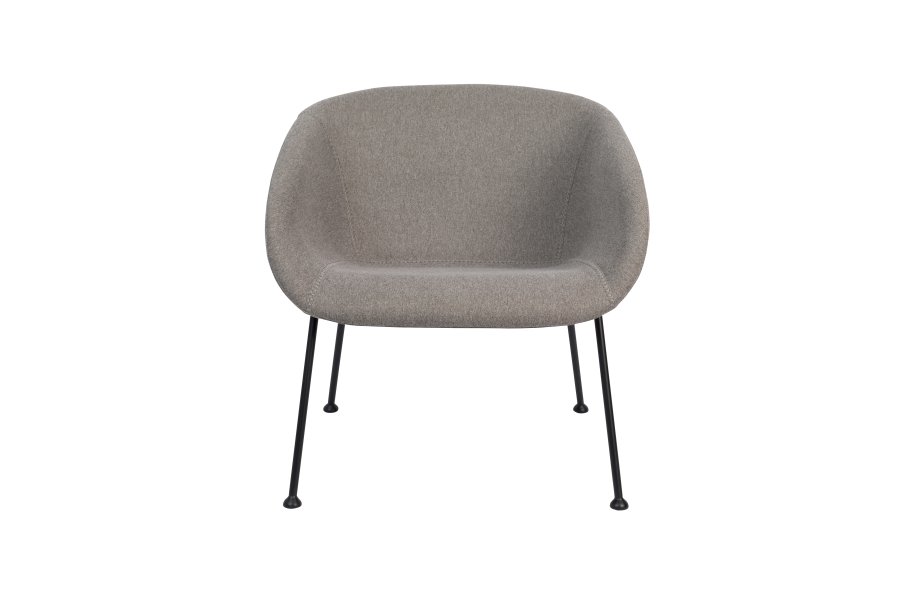 ZUIVER Feston lenestol, med armlener - gr polyester og stl