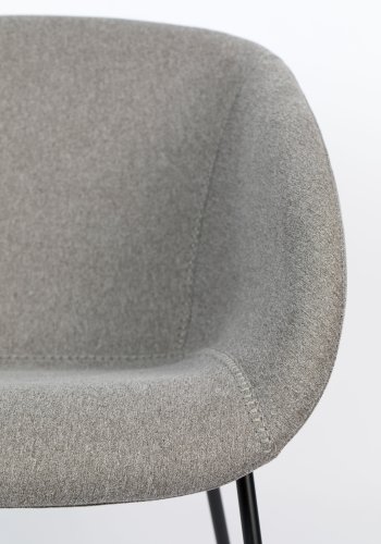 ZUIVER Feston lenestol, med armlener - gr polyester og stl