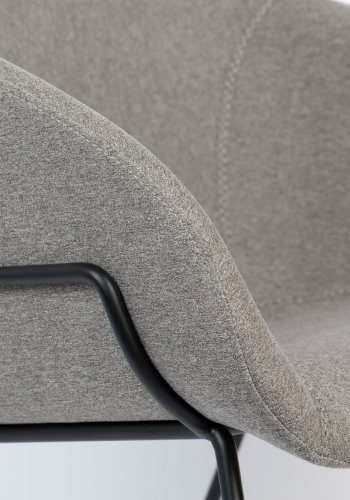 ZUIVER Feston lenestol, med armlener - gr polyester og stl