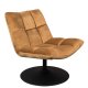 DUTCHBONE Bar-Loungesessel - goldbraunes Polyester und schwarzer Stahl