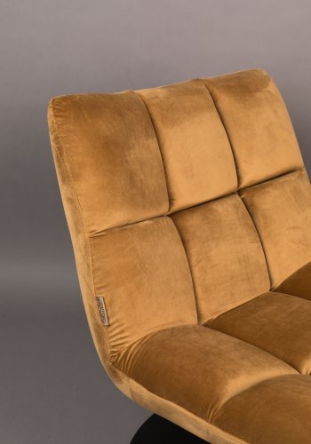 DUTCHBONE Bar-Loungesessel - goldbraunes Polyester und schwarzer Stahl