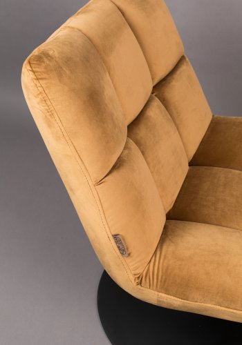 DUTCHBONE Bar-Loungesessel - goldbraunes Polyester und schwarzer Stahl