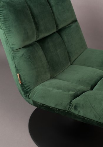 DUTCHBONE Bar loungestol - grnt flyelsstoff og sort stl