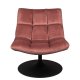 DUTCHBONE Bar loungestol - rosa flyelsstoff og sort stl