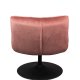 DUTCHBONE Bar loungestol - rosa flyelsstoff og sort stl
