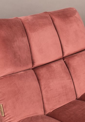 DUTCHBONE Bar loungestol - rosa flyelsstoff og sort stl
