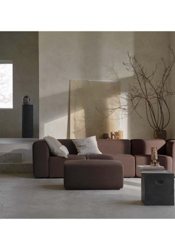 BROSTE COPENHAGEN Lagoon Modulsofa linker Eckteil - brauner Stoff